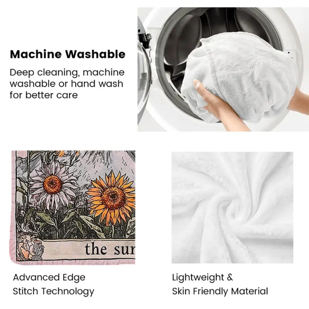 Aonana Sun Card Outdoor Portable Flannel Throw Blanket