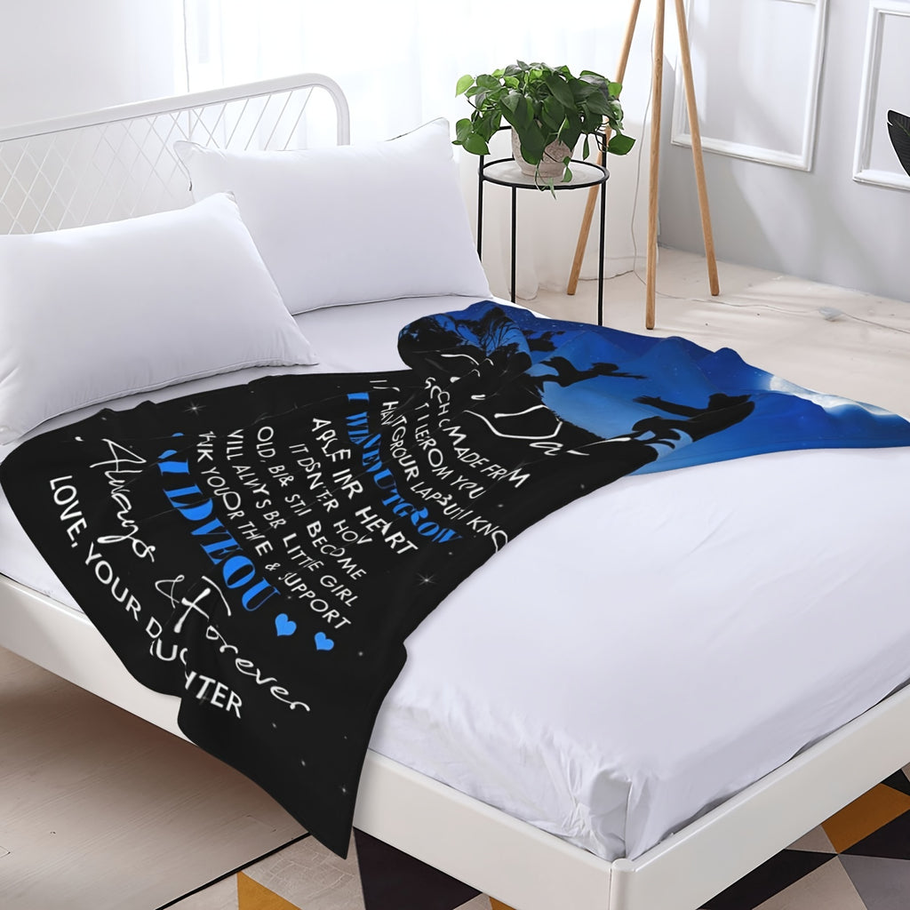 GiftoLuck “To My Dad” Flannel Blanket Soft Cozy Throw Perfect Gift for Father