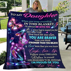 Aonana “To My Daughter” Purple Envelope Flannel Blanket