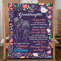 Aonana “To My Granddaughter” Floral Flannel Throw Blanket