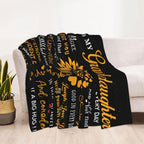 Aonana “To My Granddaughter” Sunflower Flannel Throw Blanket