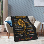 Aonana “To My Granddaughter” Sunflower Flannel Throw Blanket