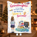 Aonana “To My Granddaughter” Back-to-School Gift Flannel Throw Blanket