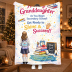 Aonana “To My Granddaughter” Back-to-School Gift Flannel Throw Blanket