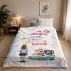 Aonana “To My Granddaughter” Back-to-School Gift Flannel Throw Blanket