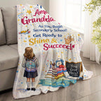 Aonana “To My Granddaughter” Back-to-School Gift Flannel Throw Blanket