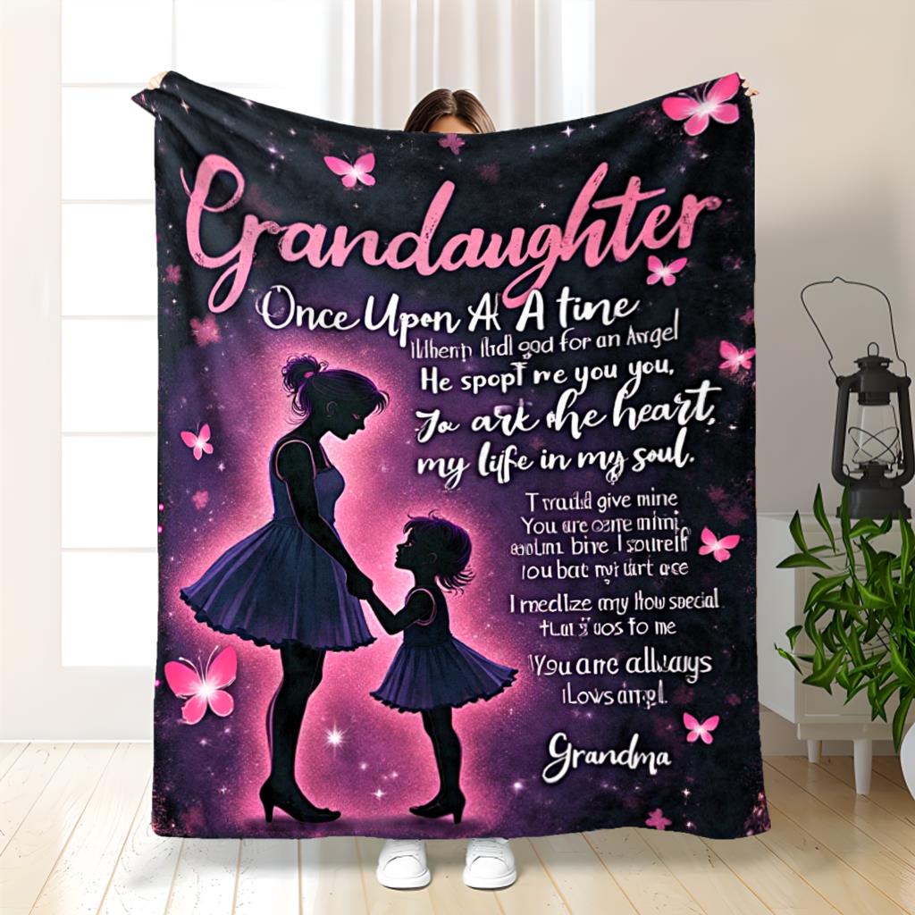 Aonana “To My Granddaughter” Everlasting Love Flannel Throw Blanket
