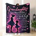 Aonana “To My Granddaughter” Everlasting Love Flannel Throw Blanket