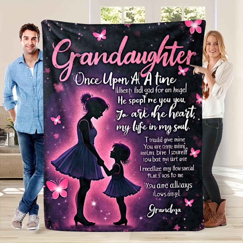 Aonana “To My Granddaughter” Everlasting Love Flannel Throw Blanket