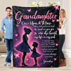 Aonana “To My Granddaughter” Everlasting Love Flannel Throw Blanket
