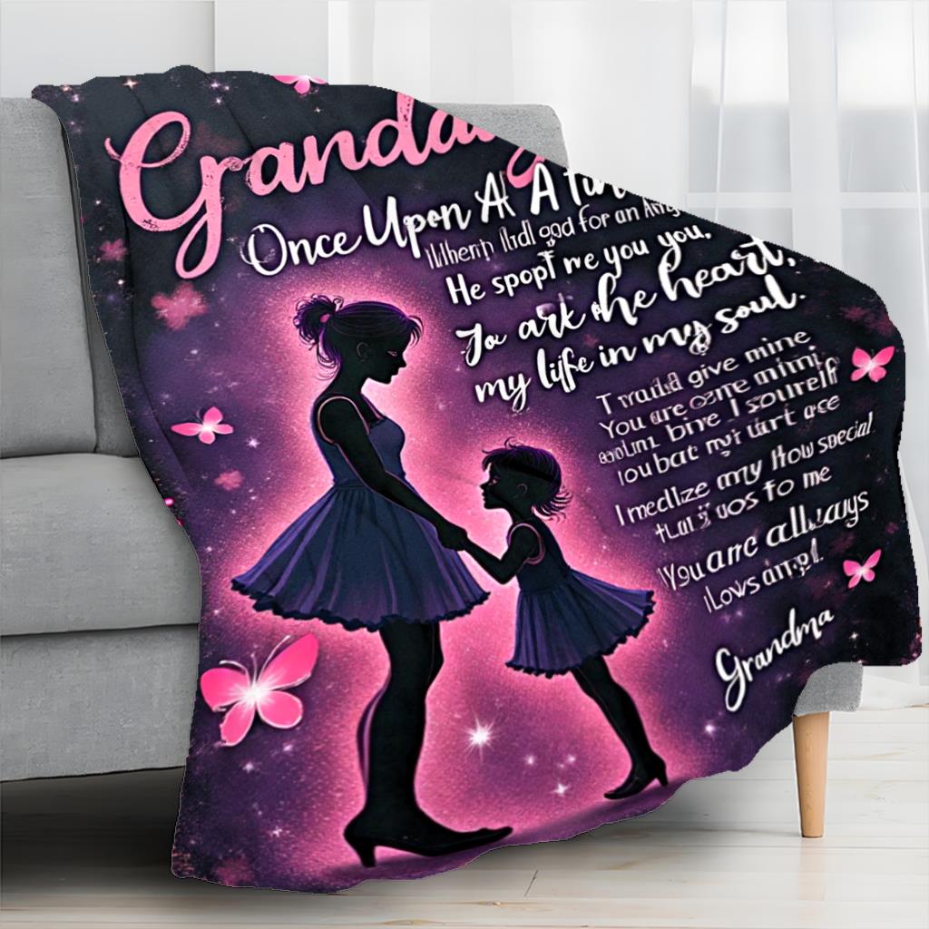 Aonana “To My Granddaughter” Everlasting Love Flannel Throw Blanket