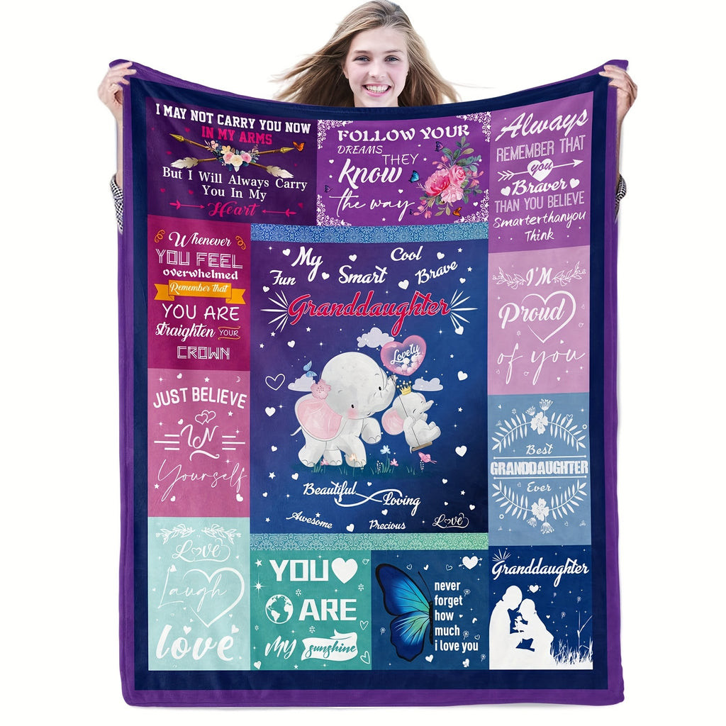 Aonana “To My Granddaughter” Adorable Gift Flannel Throw Blanket
