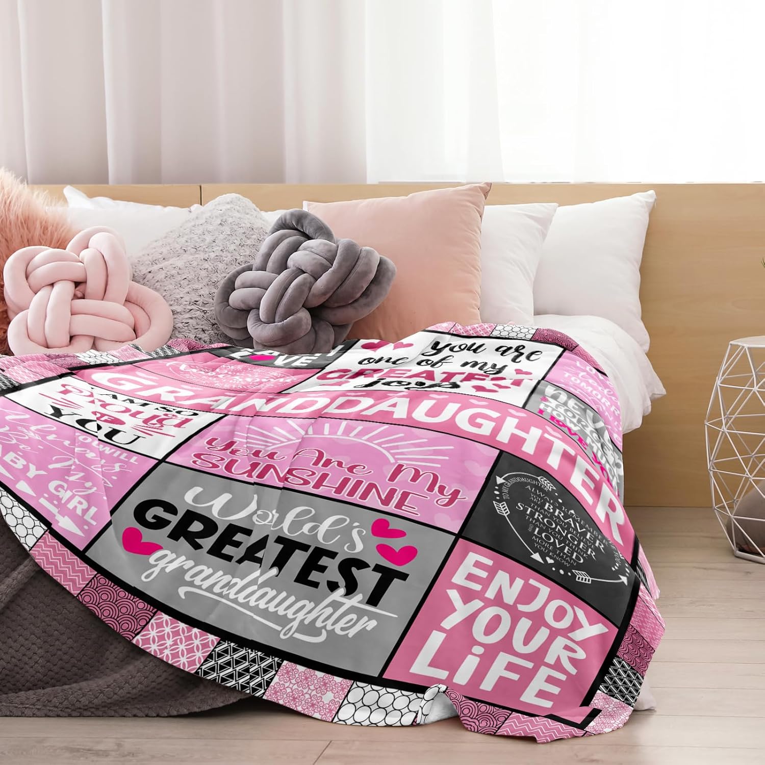 Aonana “To My Granddaughter” Heartfelt Gift Flannel Blanket