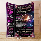 Aonana “To My Granddaughter” Butterfly Garden Flannel Blanket