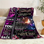 Aonana “To My Granddaughter” Butterfly Garden Flannel Blanket