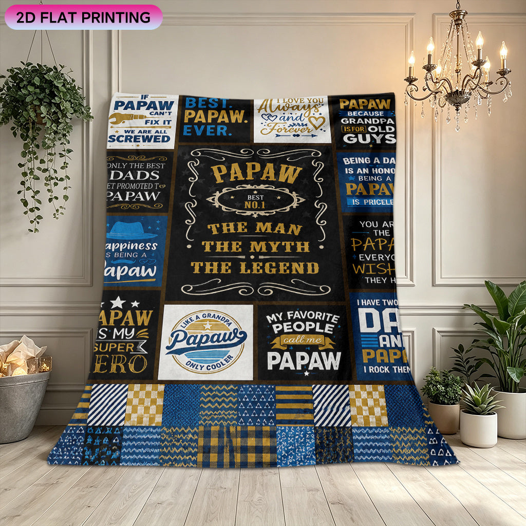 Aonana “To My PAPAW” The Legend Flannel Blanket