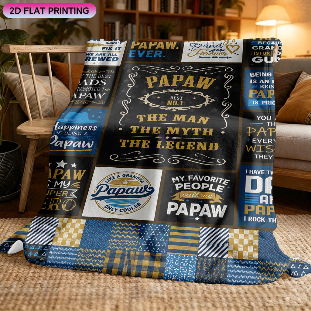 Aonana “To My PAPAW” The Legend Flannel Blanket