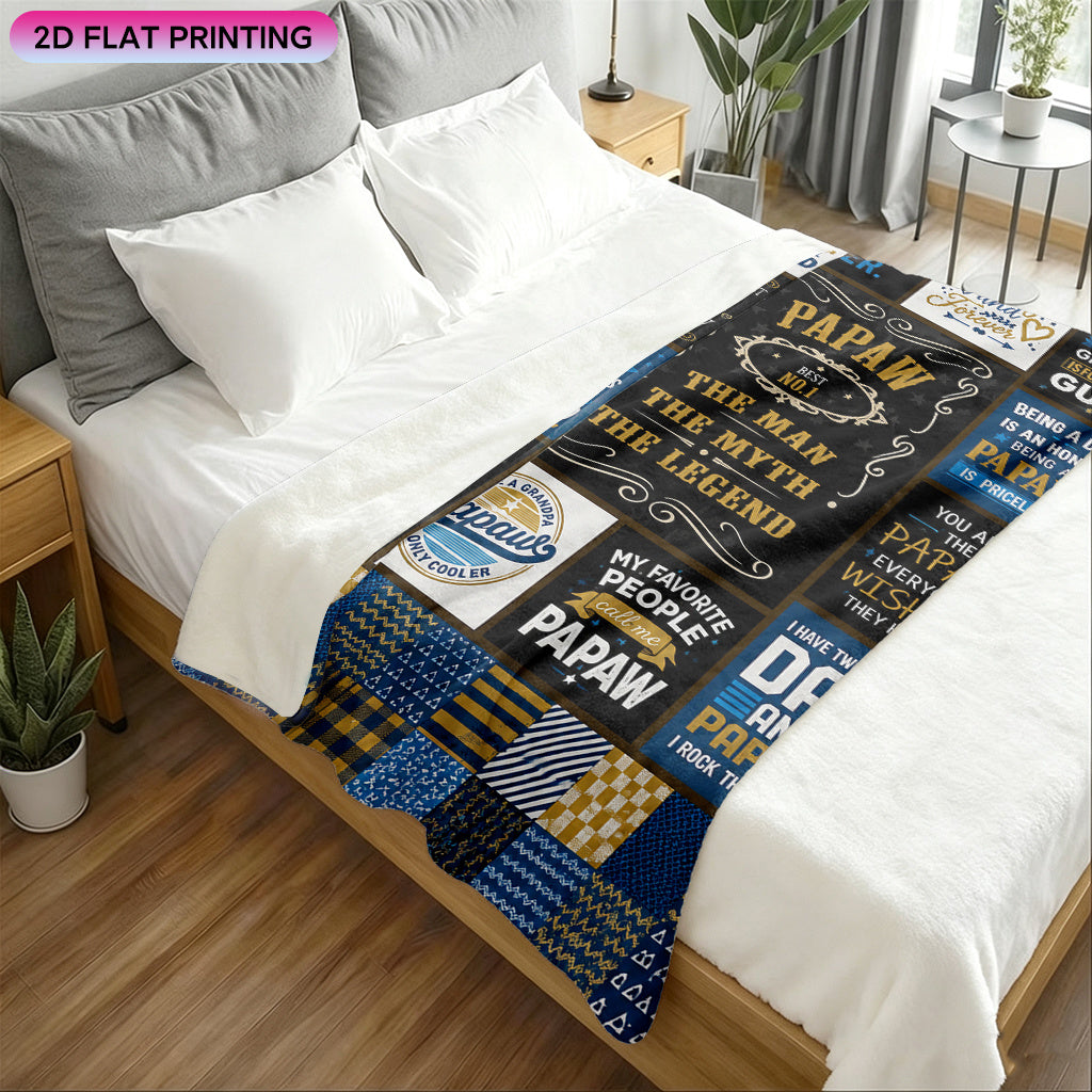 Aonana “To My PAPAW” The Legend Flannel Blanket