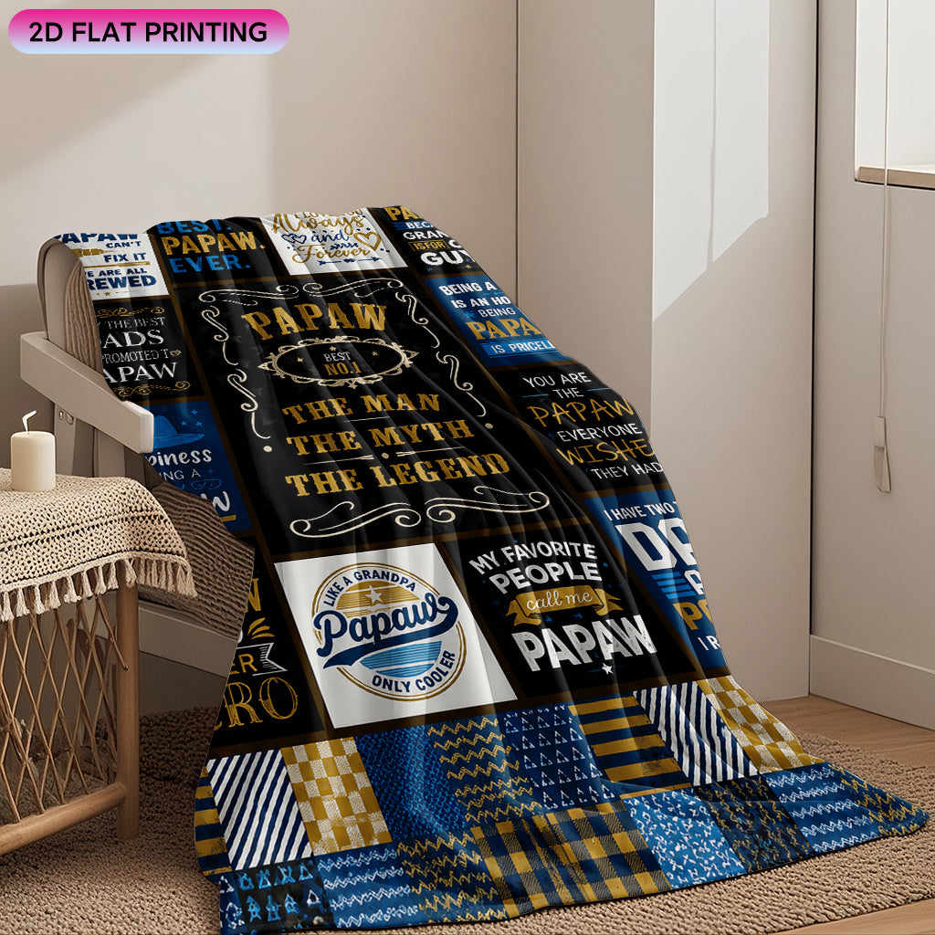 Aonana “To My PAPAW” The Legend Flannel Blanket