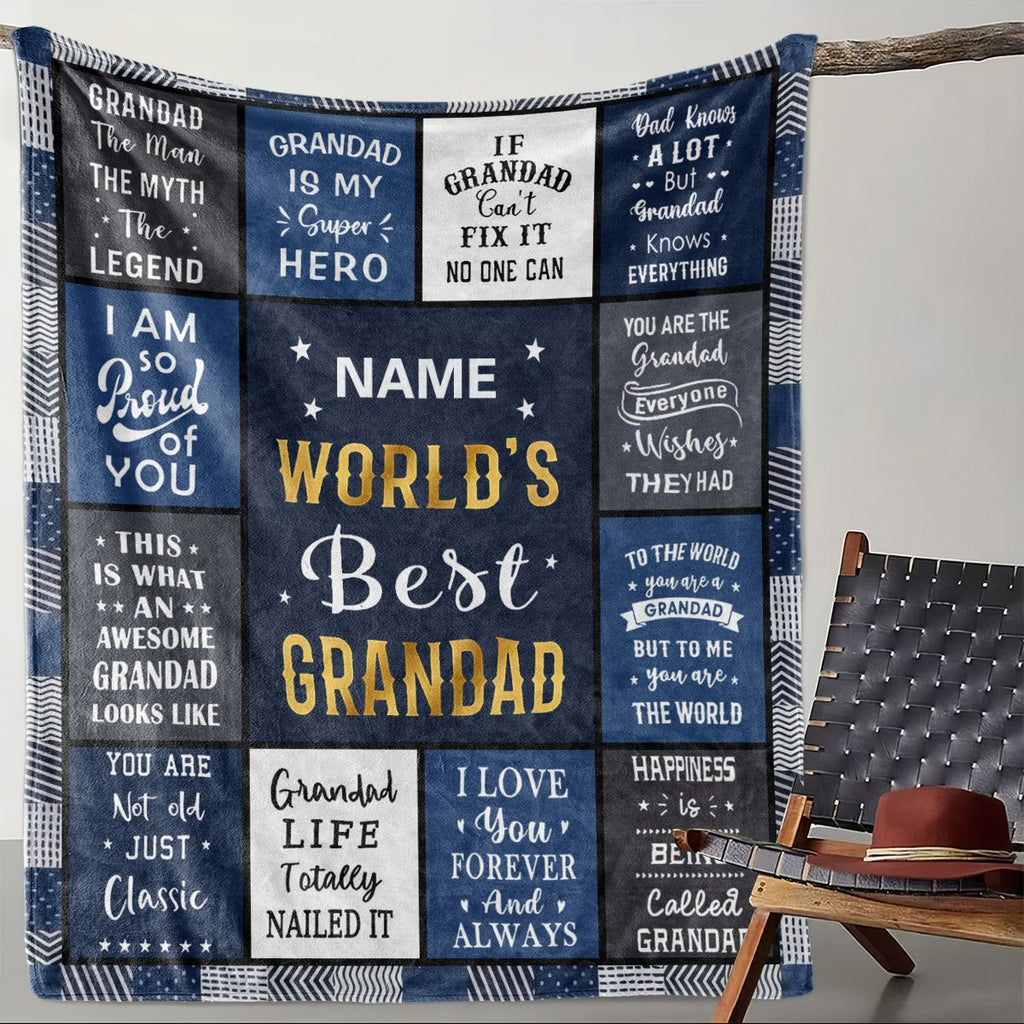 Aonana “To My Grandad” The Legend Flannel Blanket