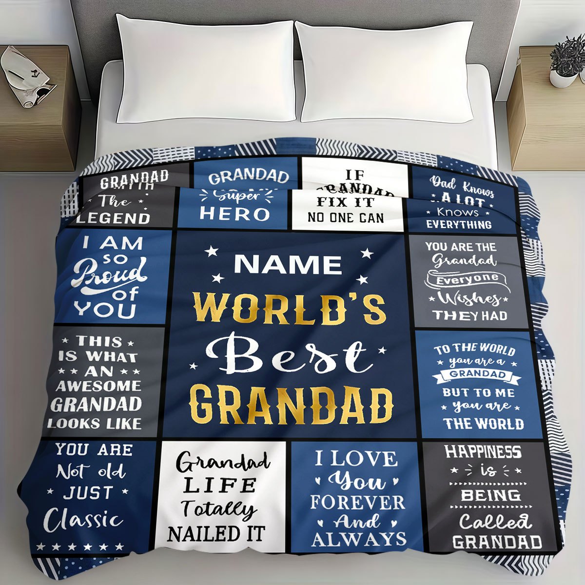 Aonana “To My Grandad” The Legend Flannel Blanket