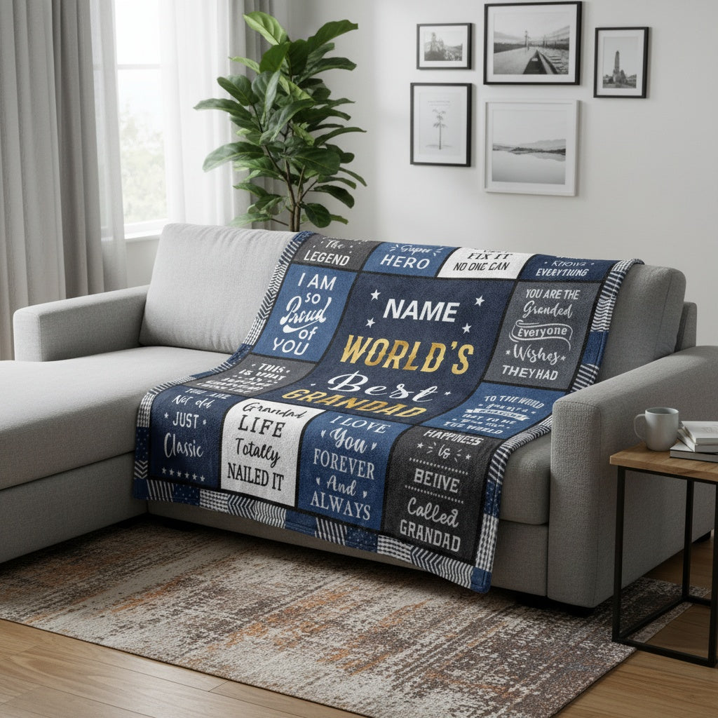 Aonana “To My Grandad” The Legend Flannel Blanket