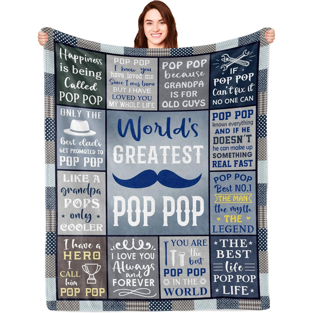 Aonana “To My POP POP” The Legend Flannel Blanket