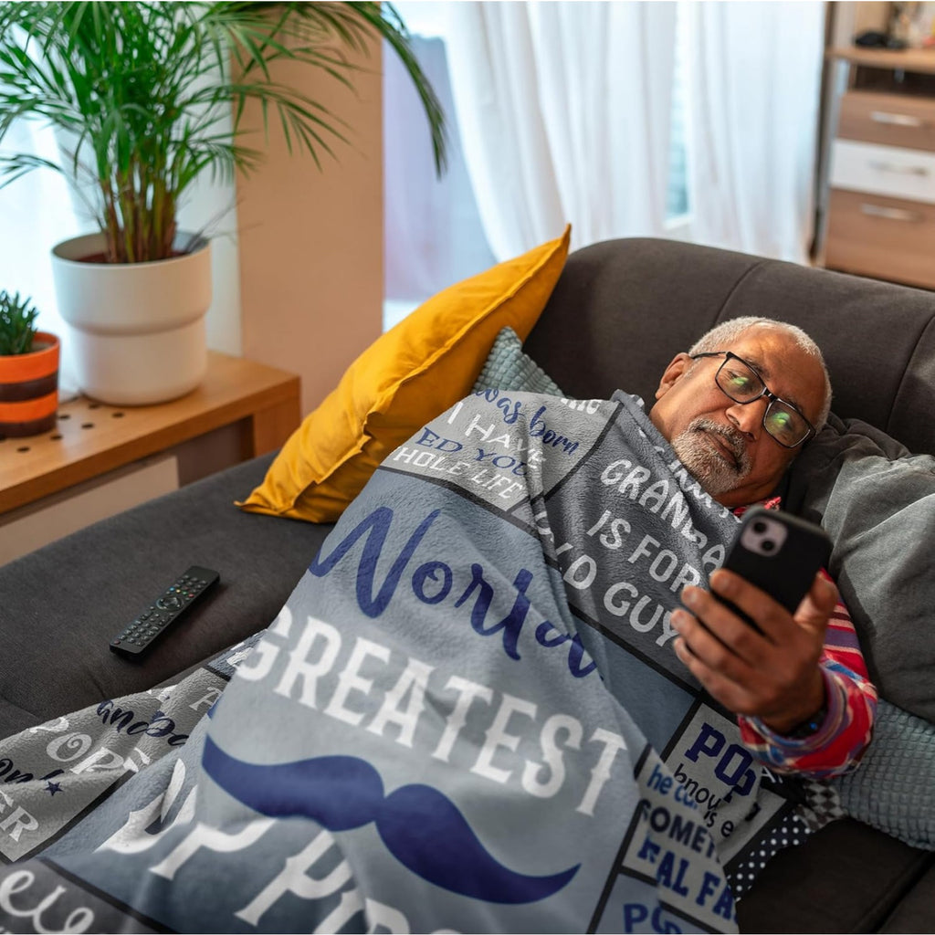 Aonana “To My POP POP” The Legend Flannel Blanket