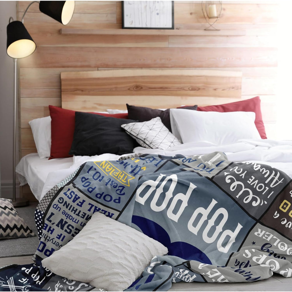 Aonana “To My POP POP” The Legend Flannel Blanket