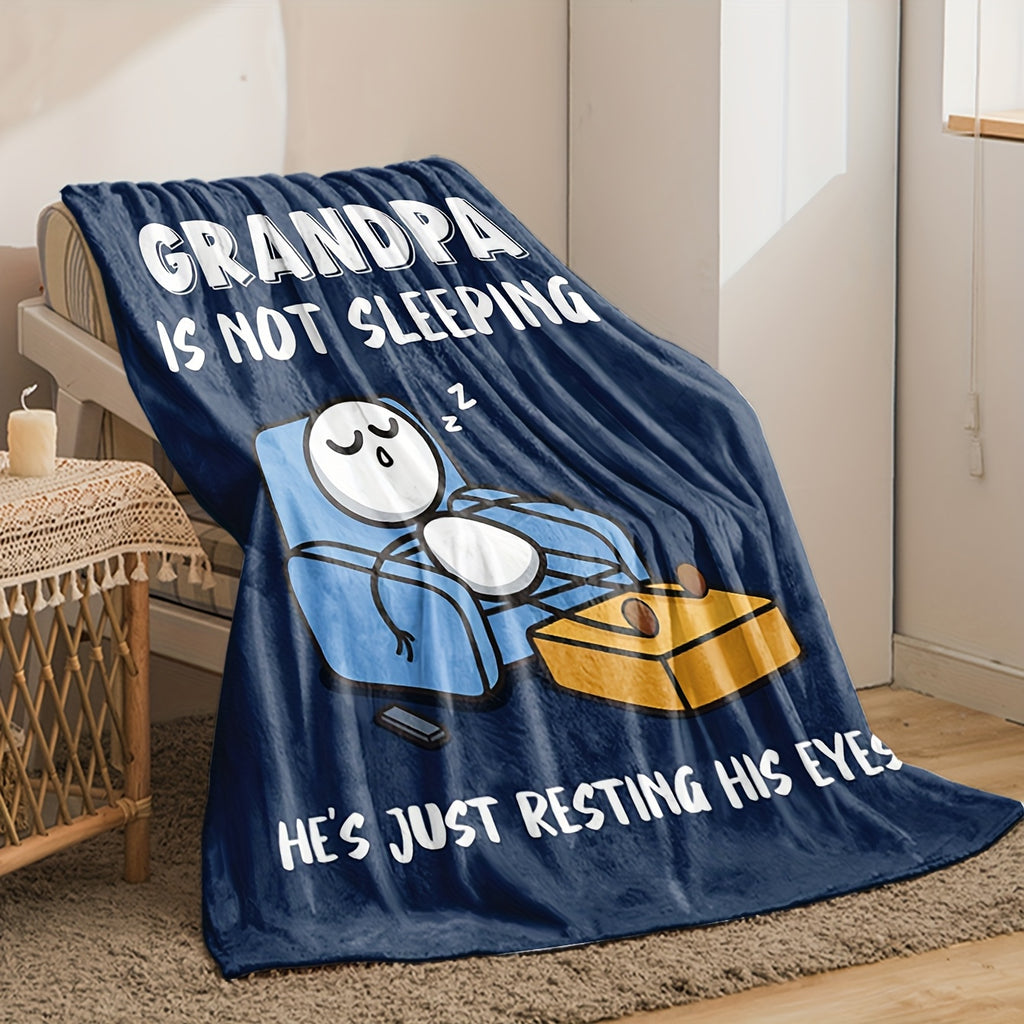 GiftoLuck “To My Grandpa” Flannel Blanket Soft Cozy Throw Perfect Gift for Granddad