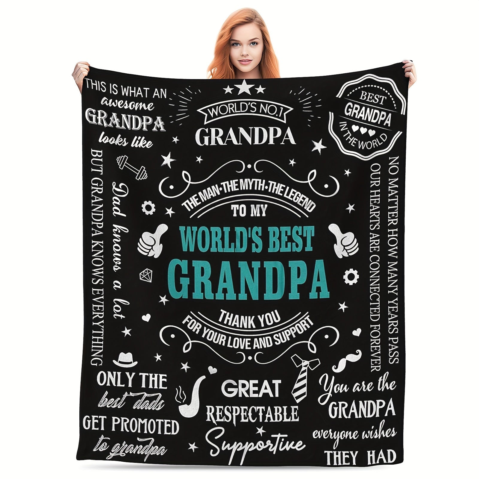 Aonana “To My Grandpa” The Legend Flannel Blanket
