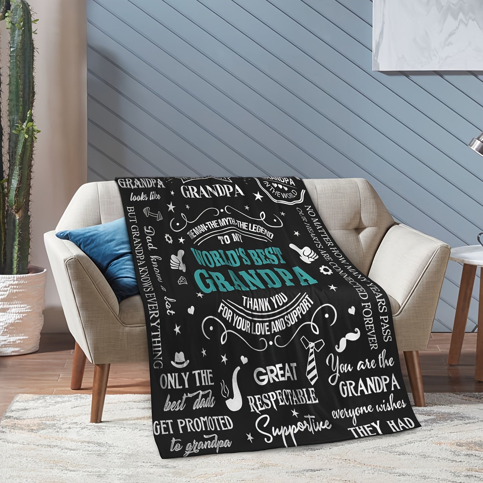 Aonana “To My Grandpa” The Legend Flannel Blanket
