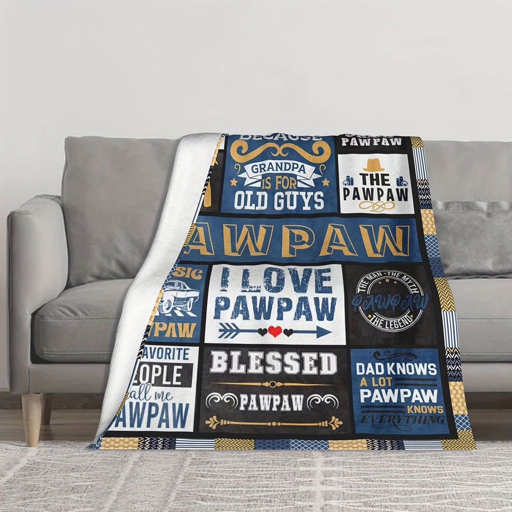GiftoLuck “To My Grandpa” Flannel Blanket Soft Cozy Throw Perfect Gift for Granddad