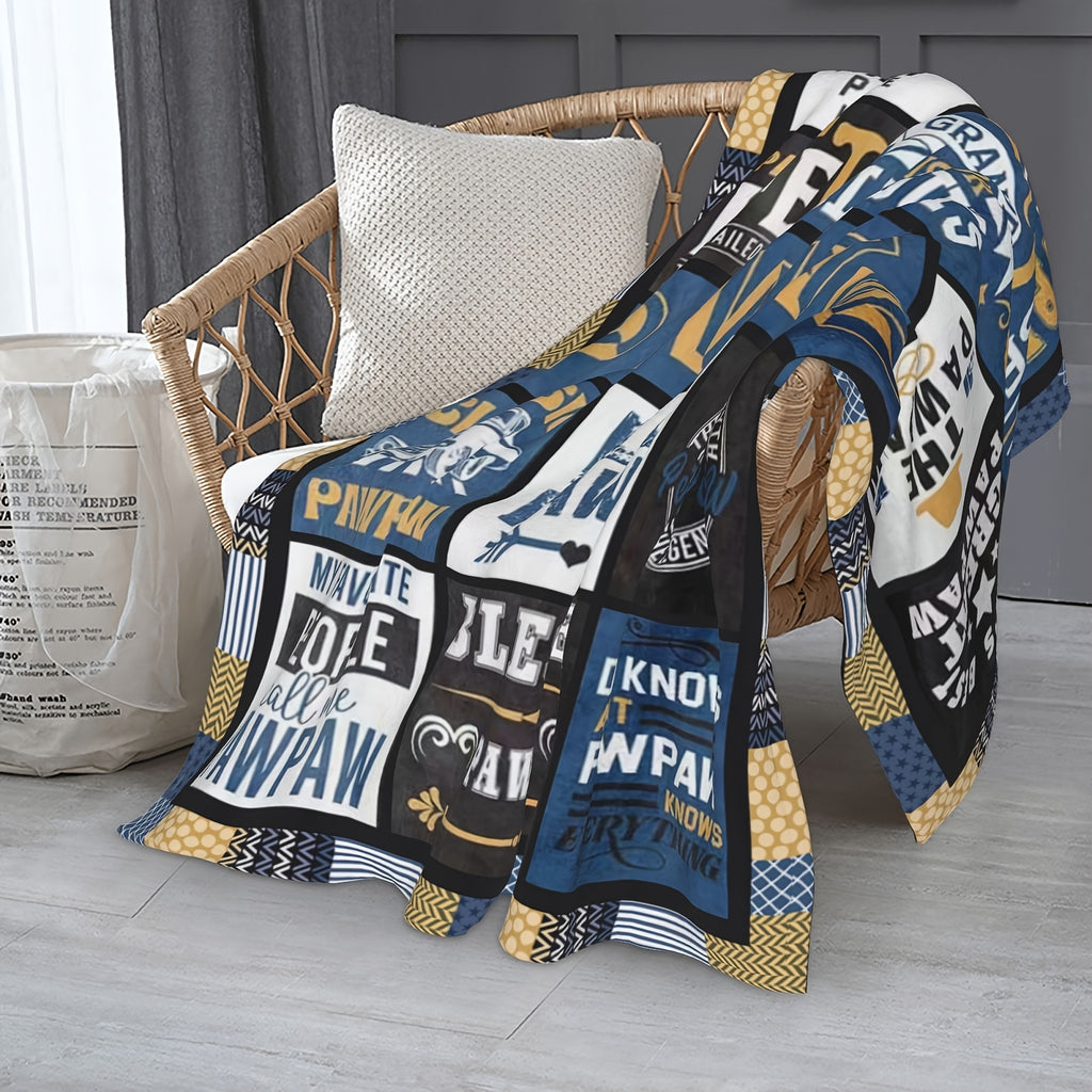 GiftoLuck “To My Grandpa” Flannel Blanket Soft Cozy Throw Perfect Gift for Granddad