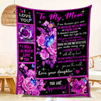 Aonana “To My Mom” Flowers Flannel Blanket