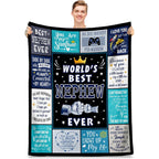 Aonana “World’s Best Nephew Ever” Flannel Throw Blanket