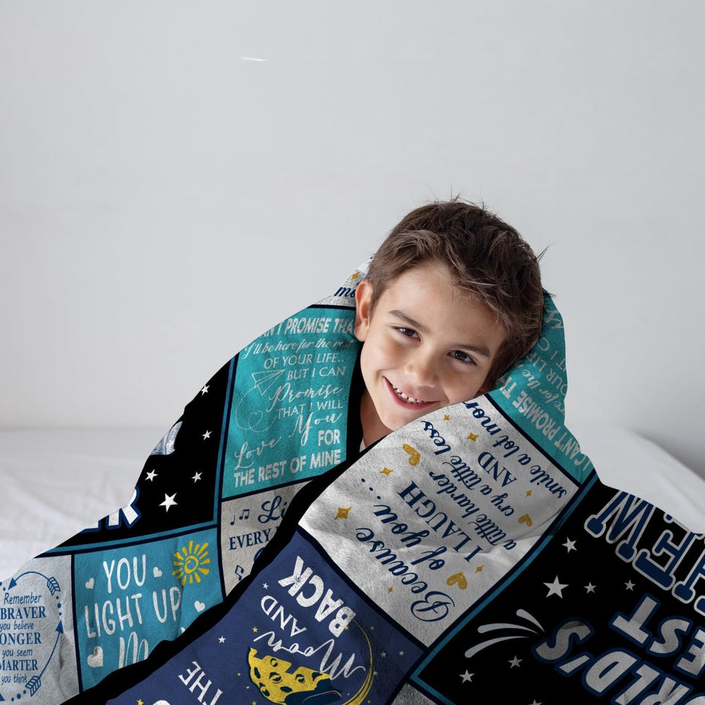 Aonana “World’s Best Nephew Ever” Flannel Throw Blanket