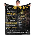 Aonana “To My Nephew” King Lion Flannel Throw Blanket