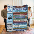 Aonana “To My Nephew” Inspirational Flannel Throw Blanket