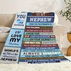 Aonana “To My Nephew” Inspirational Flannel Throw Blanket