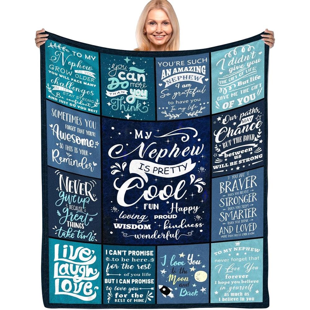 Aonana "To My Nephew" Flannel Throw Blanket