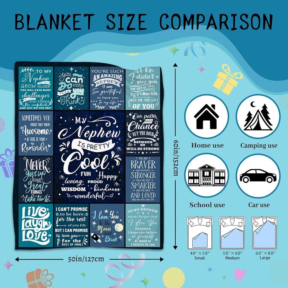 Aonana "To My Nephew" Flannel Throw Blanket