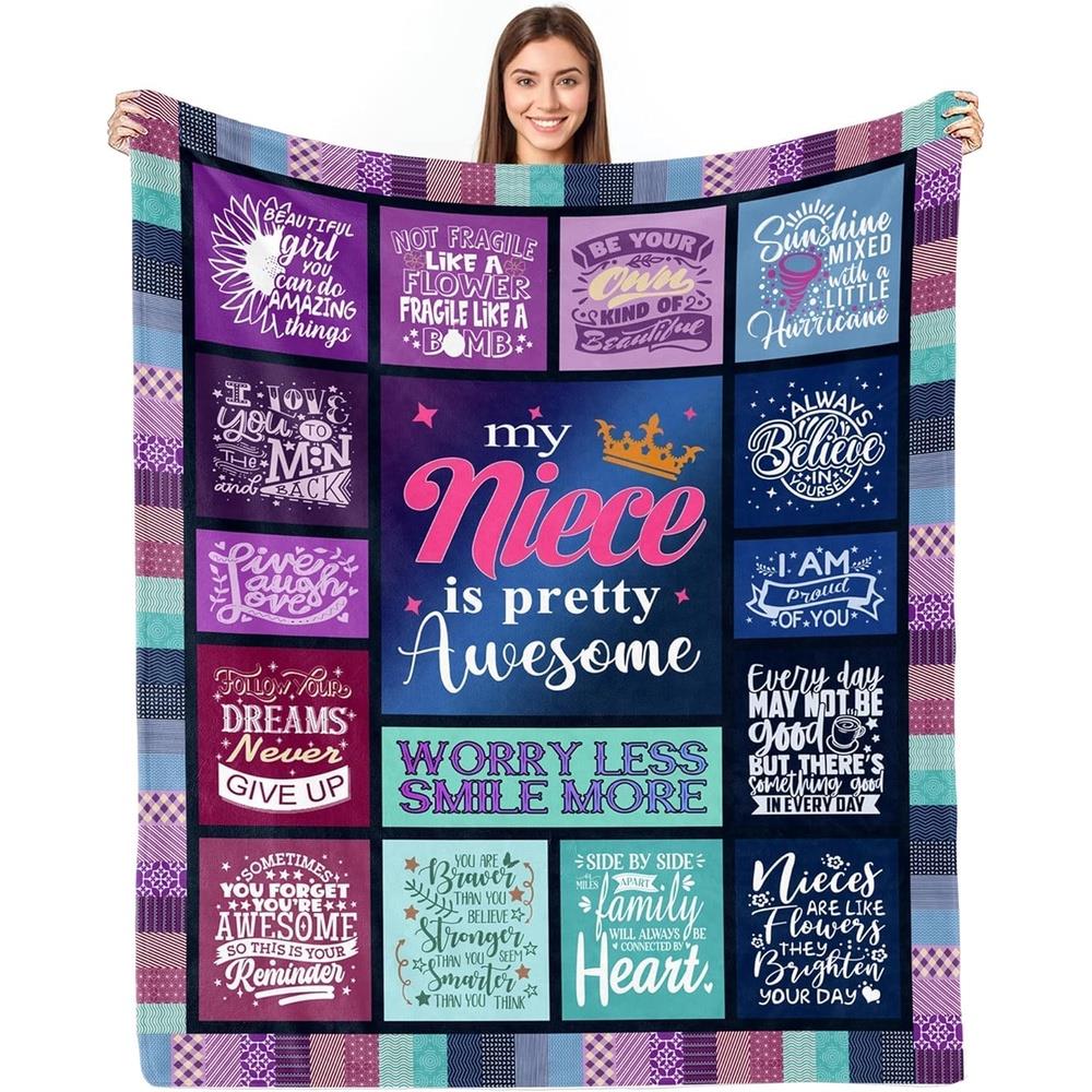 Aonana “To My Niece” Pretty Awesome Flannel Blanket
