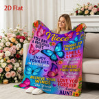 Aonana “To My Niece” Joyful Butterfly Flannel Blanket