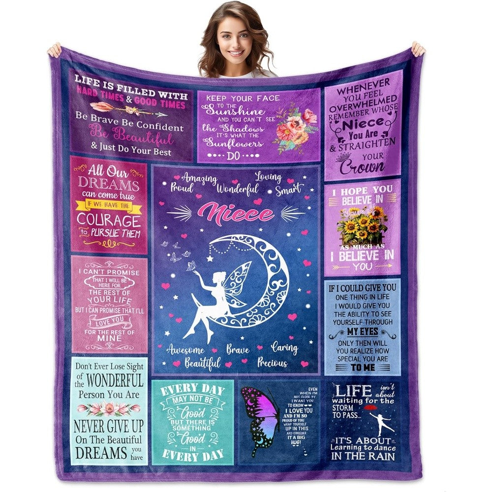 Aonana “To My Niece” Smart Wonderful Flannel Blanket