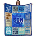 Aonana “To My Son” Love Messages Flannel Blanket