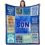 Aonana “To My Son” Love Messages Flannel Blanket