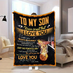 Aonana “To My Son” Basketball Flannel Blanket
