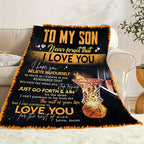 Aonana “To My Son” Basketball Flannel Blanket