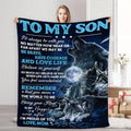 Aonana “To My Son” Wolf Flannel Blanket